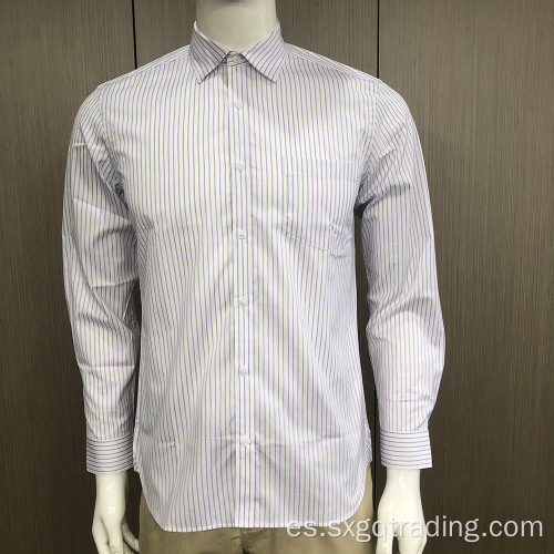 Camisa hombre raya manga larga cuello alto